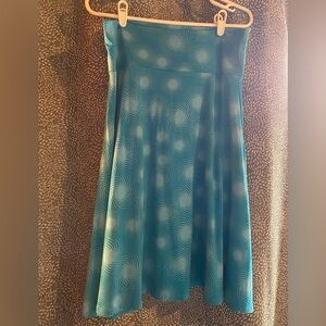 LULAROE Turquoise Swirl Pattern Skirt